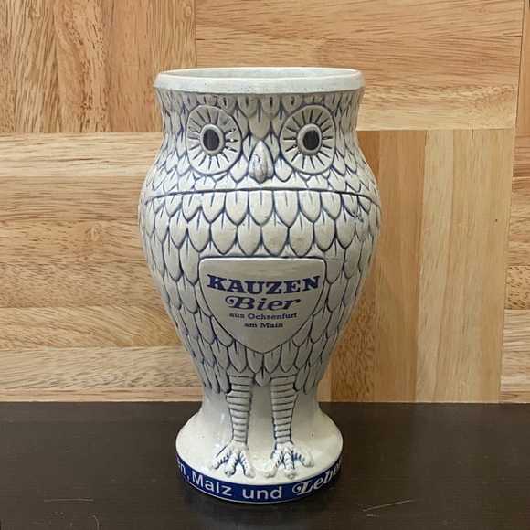 Vintage Handarbeit KAUZEN BIER Stoneware 7” Mug Beer Stein Owl Mug - Picture 5 of 16